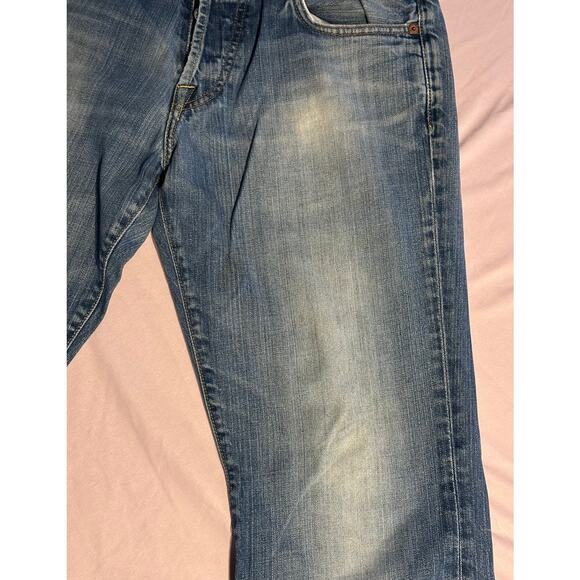 Vintage Lucky Brand Jeans Size 32 90’s Blue Fade Dungarees Cloverleaf Made USA - Picture 10 of 12